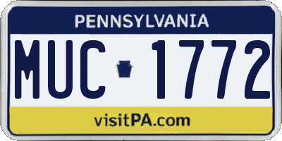 PA license plate MUC1772