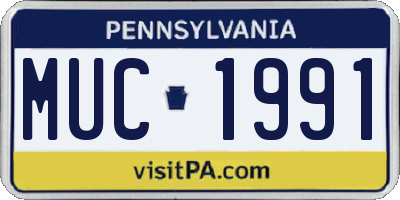 PA license plate MUC1991