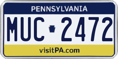 PA license plate MUC2472