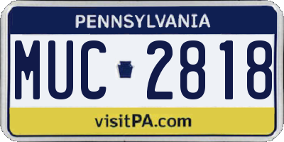 PA license plate MUC2818