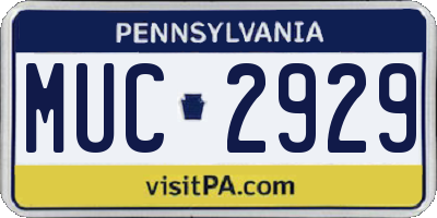 PA license plate MUC2929