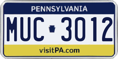 PA license plate MUC3012