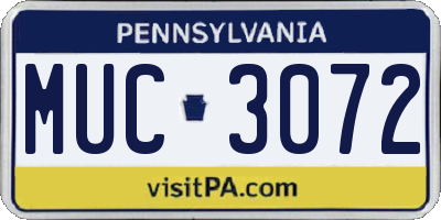 PA license plate MUC3072