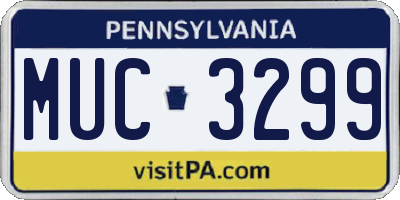 PA license plate MUC3299