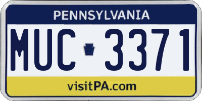 PA license plate MUC3371