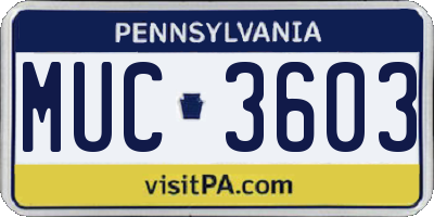 PA license plate MUC3603