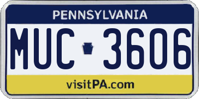 PA license plate MUC3606