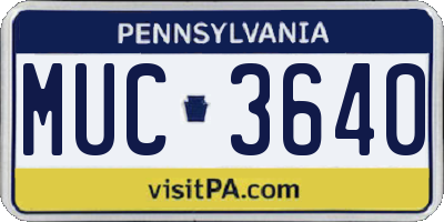 PA license plate MUC3640