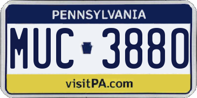 PA license plate MUC3880