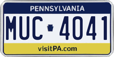PA license plate MUC4041