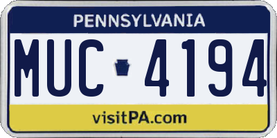 PA license plate MUC4194