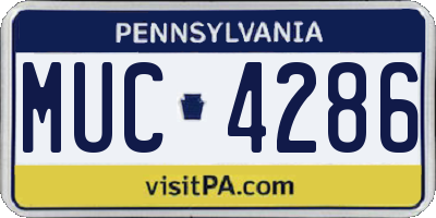 PA license plate MUC4286