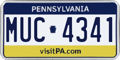PA license plate MUC4341