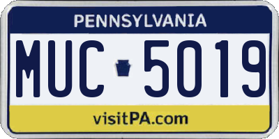 PA license plate MUC5019