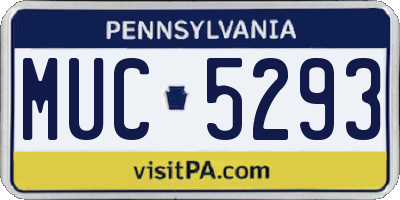 PA license plate MUC5293