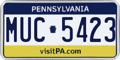 PA license plate MUC5423