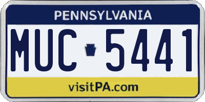 PA license plate MUC5441