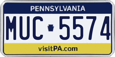 PA license plate MUC5574