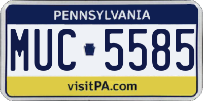 PA license plate MUC5585
