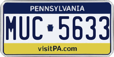 PA license plate MUC5633