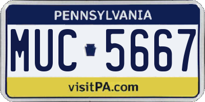 PA license plate MUC5667