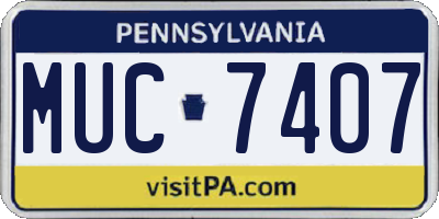 PA license plate MUC7407