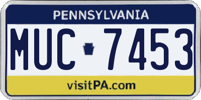 PA license plate MUC7453