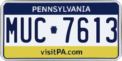 PA license plate MUC7613