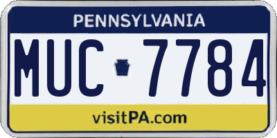 PA license plate MUC7784