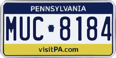 PA license plate MUC8184