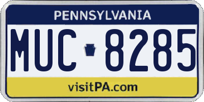 PA license plate MUC8285