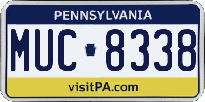 PA license plate MUC8338