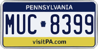 PA license plate MUC8399