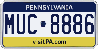 PA license plate MUC8886