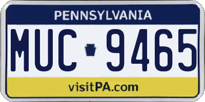 PA license plate MUC9465