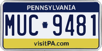 PA license plate MUC9481