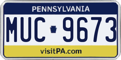 PA license plate MUC9673