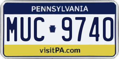 PA license plate MUC9740