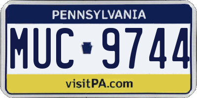 PA license plate MUC9744