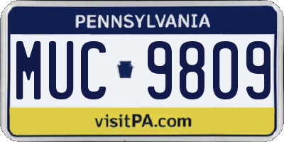PA license plate MUC9809