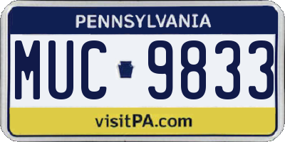 PA license plate MUC9833
