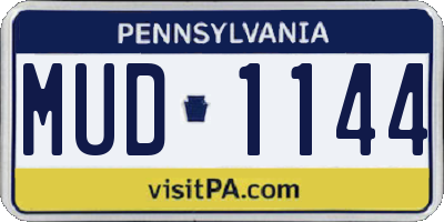 PA license plate MUD1144