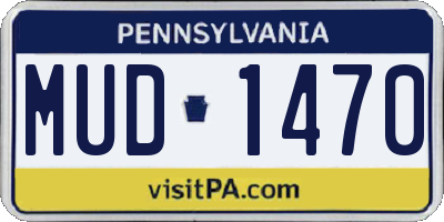 PA license plate MUD1470