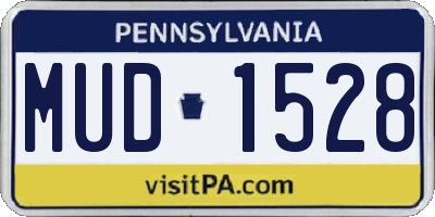 PA license plate MUD1528