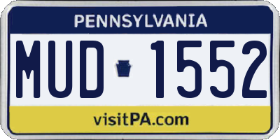 PA license plate MUD1552