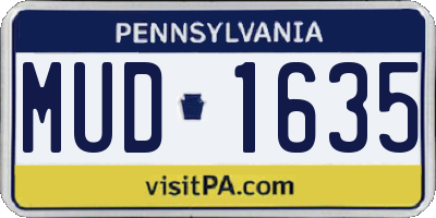 PA license plate MUD1635