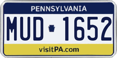 PA license plate MUD1652