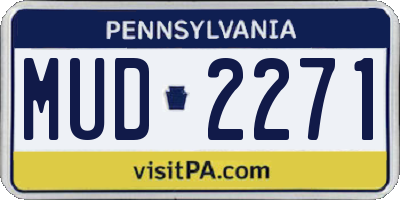 PA license plate MUD2271