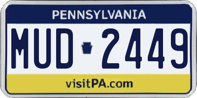 PA license plate MUD2449