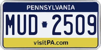 PA license plate MUD2509